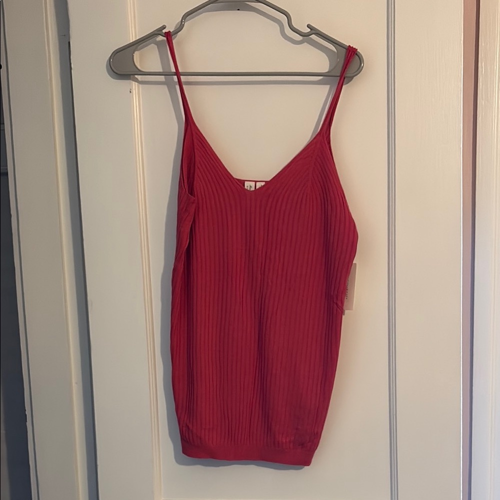 Anthro Red ribbed cami